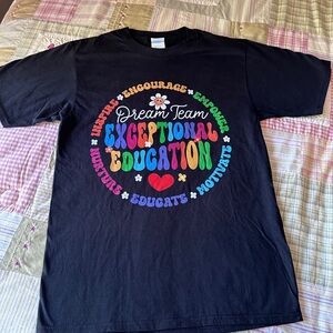 Dream Team‎ Teachers Black Graphic T-Shirt Size S. NEW